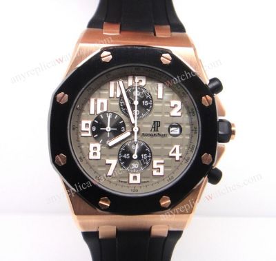 Royal Oak Offshore Replica Audemars Piguet Watches For Sale  - Rose Gold & Black Rubber Straps